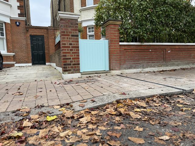 EV charging channel installed across a pavement