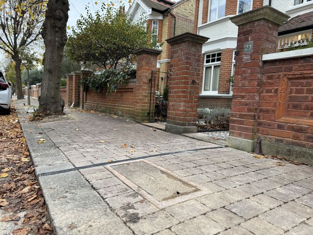 EV charging channel installed across a pavement